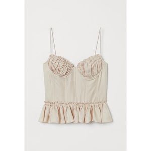 Brock Collection x H&M Linen-blend Corset-style top